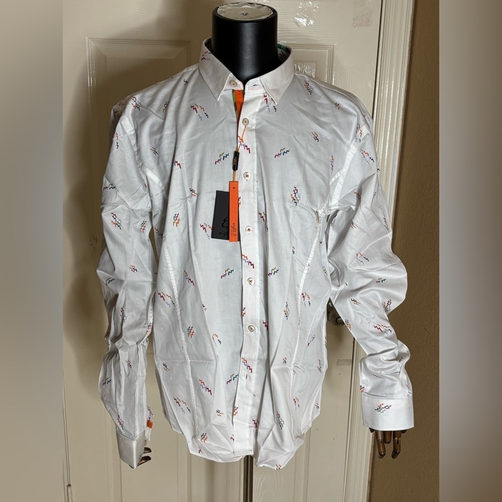 Eight X Modern Classic Button Down Shirt Color White Size XXL​​​ - Picture 6 of 11